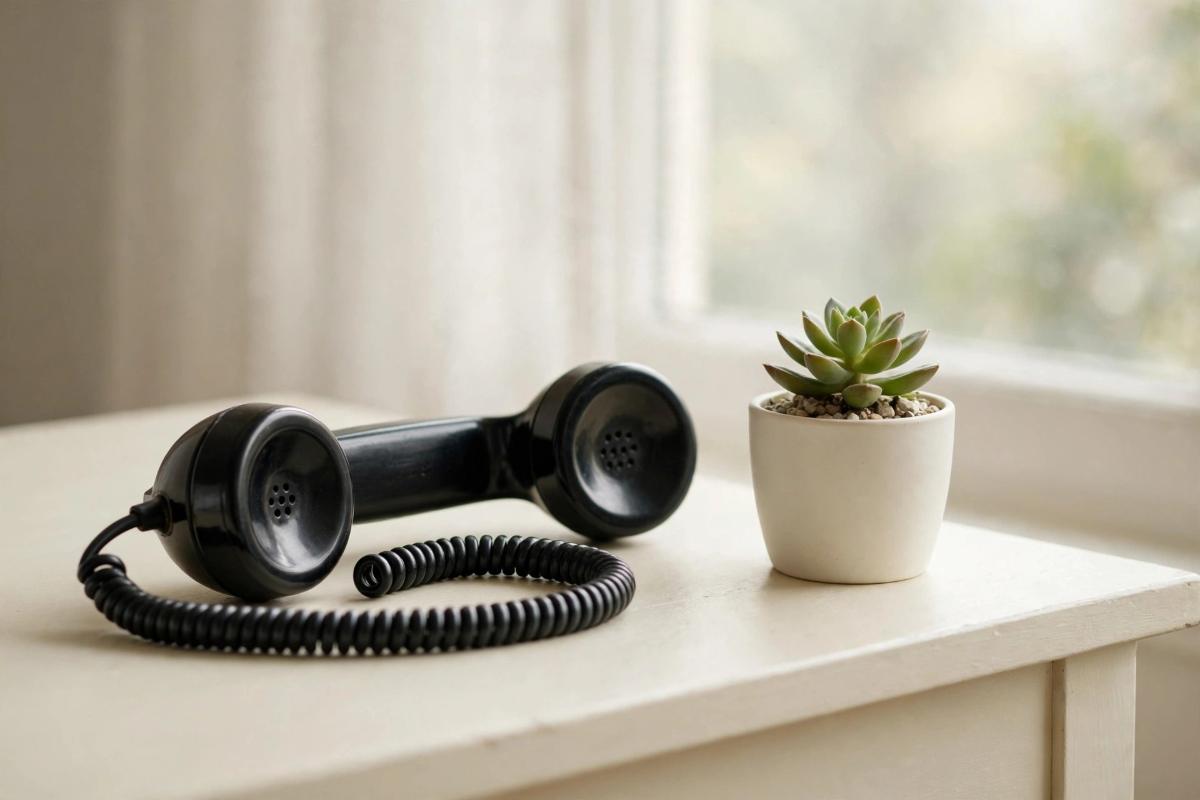 Telephone on a table for calling the main water line team